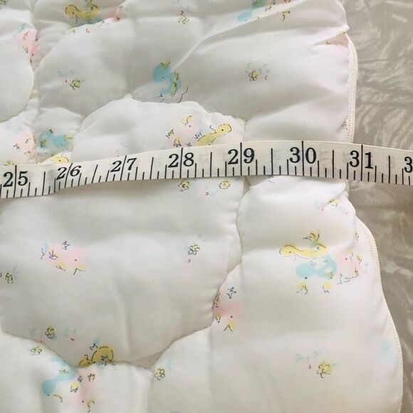 vintage baby blanket white sleeping blanket pastel ducks play mat soft - Picture 13 of 16